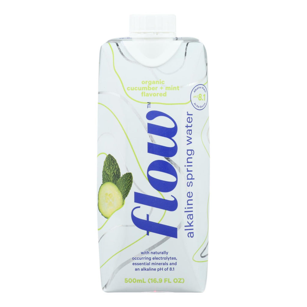 Flow - Sprg Water Alka Cuc Mint - Case Of 12 - 500 Ml - Lakehouse Foods