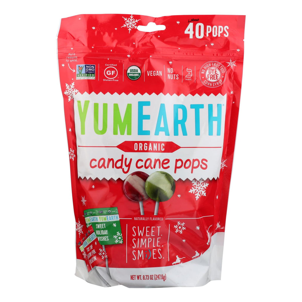 Yumearth Organics - Organic Pops - Candy Cane - Cs Of 18-8.50 Oz - Lakehouse Foods