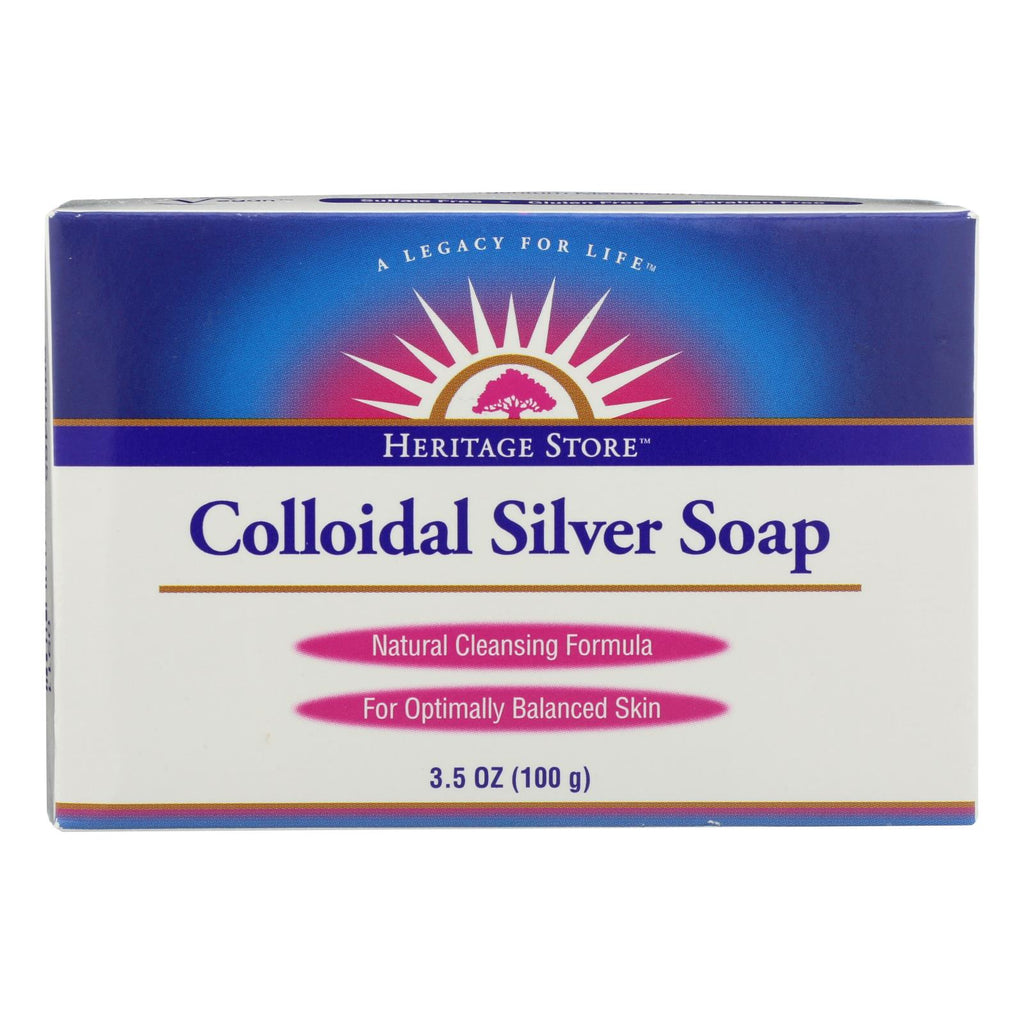 Heritage Store - Bar Soap Colloidal Silver - Case Of 3 - 3.5 Oz - Lakehouse Foods