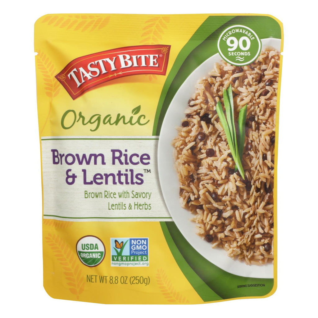 Tasty Bite Brown Rice & Lentils  - Case Of 6 - 8.8 Oz - Lakehouse Foods