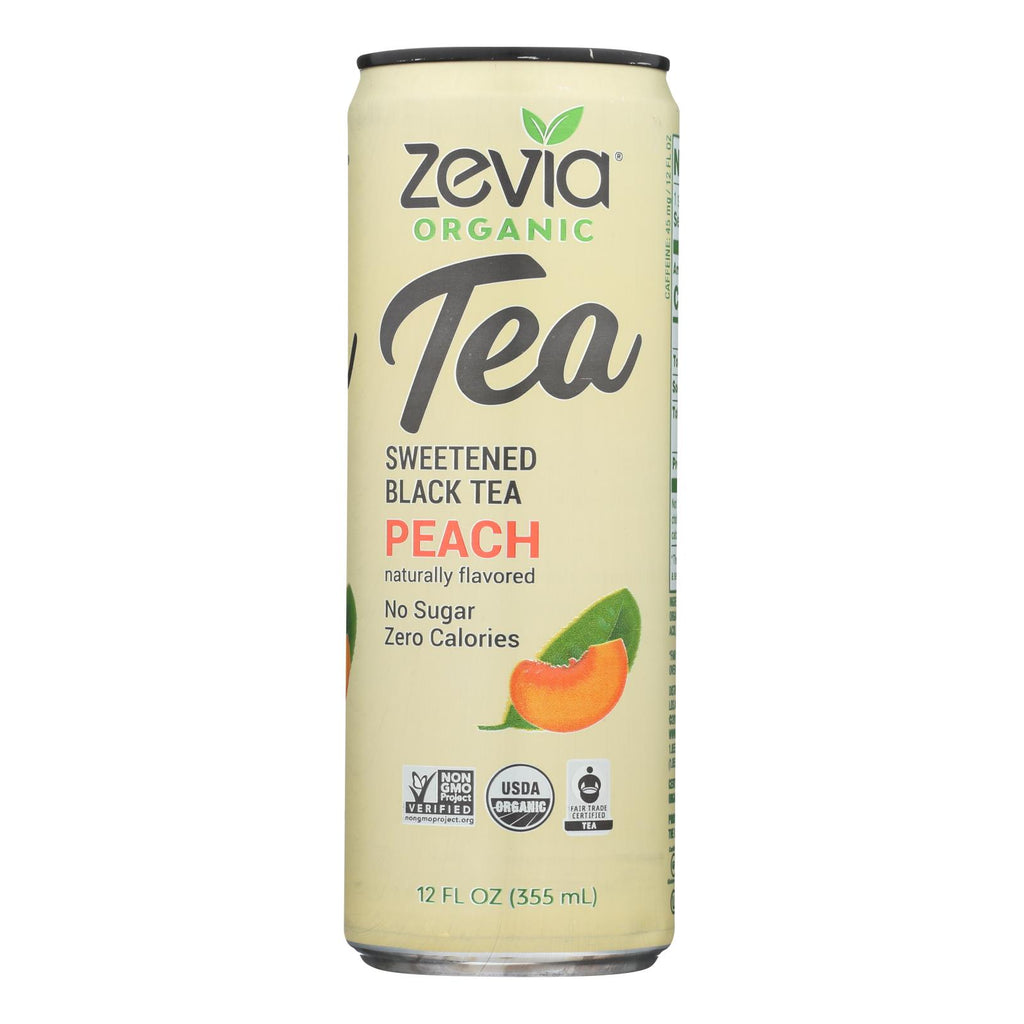 Zevia - Tea Black Peach - Case Of 12 - 12 Fz - Lakehouse Foods