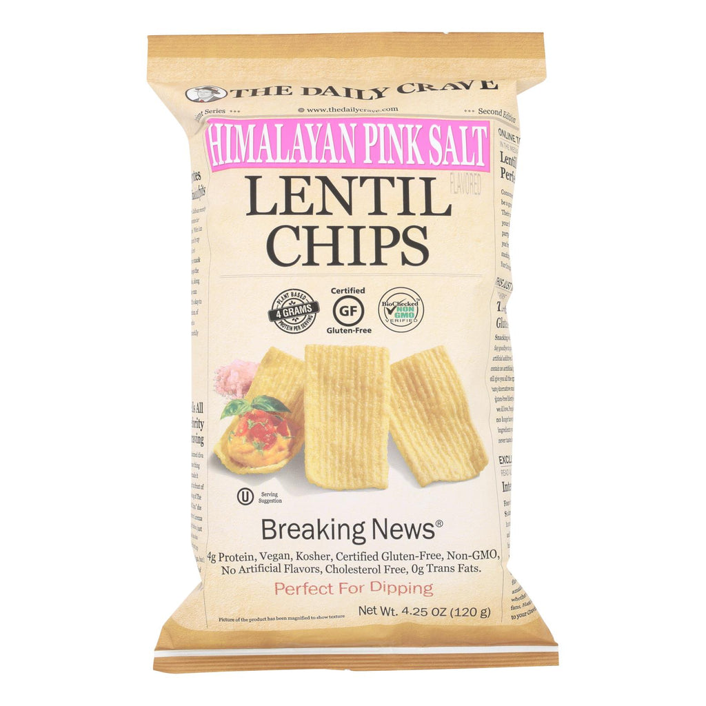 The Daily Crave - Lentil Chip Himln Pink Salt - Case Of 8 - 4.25 Oz - Lakehouse Foods