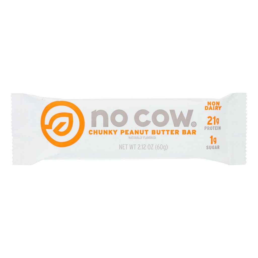 No Cow Bar Chunky Peanut Butter Bar - Case Of 12 - 2.12 Oz - Lakehouse Foods