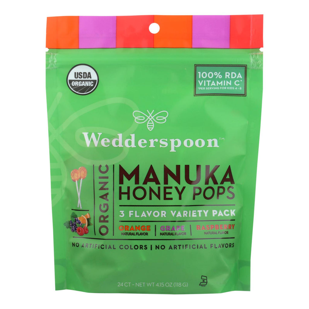 Wedderspoon Organic Makuna Honey Pops  - Case Of 6 - 4.15 Oz - Lakehouse Foods