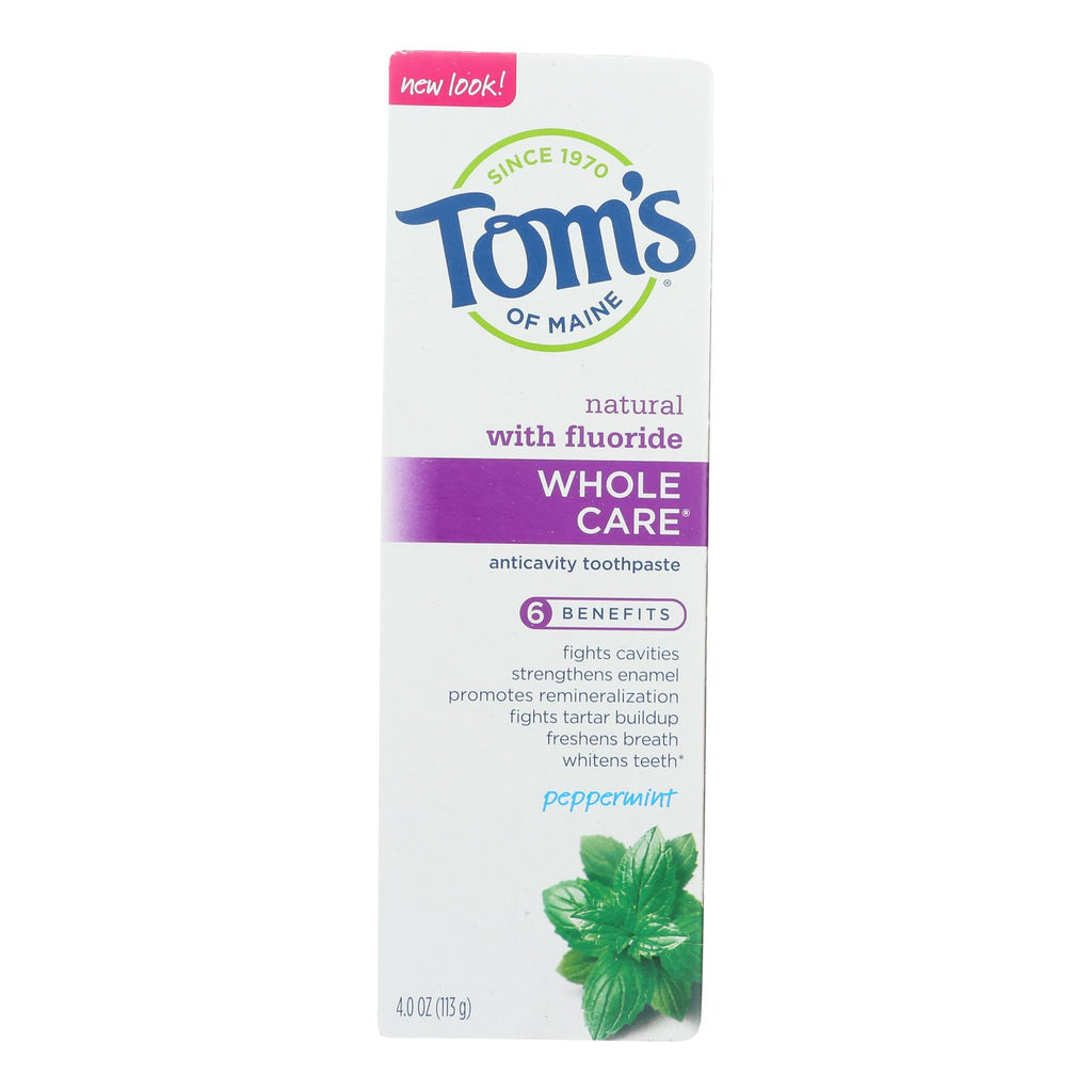 Tom's Of Maine - Tp Whole Care Ppmnt Fluor - Case Of 6 - 4 Oz - Lakehouse Foods