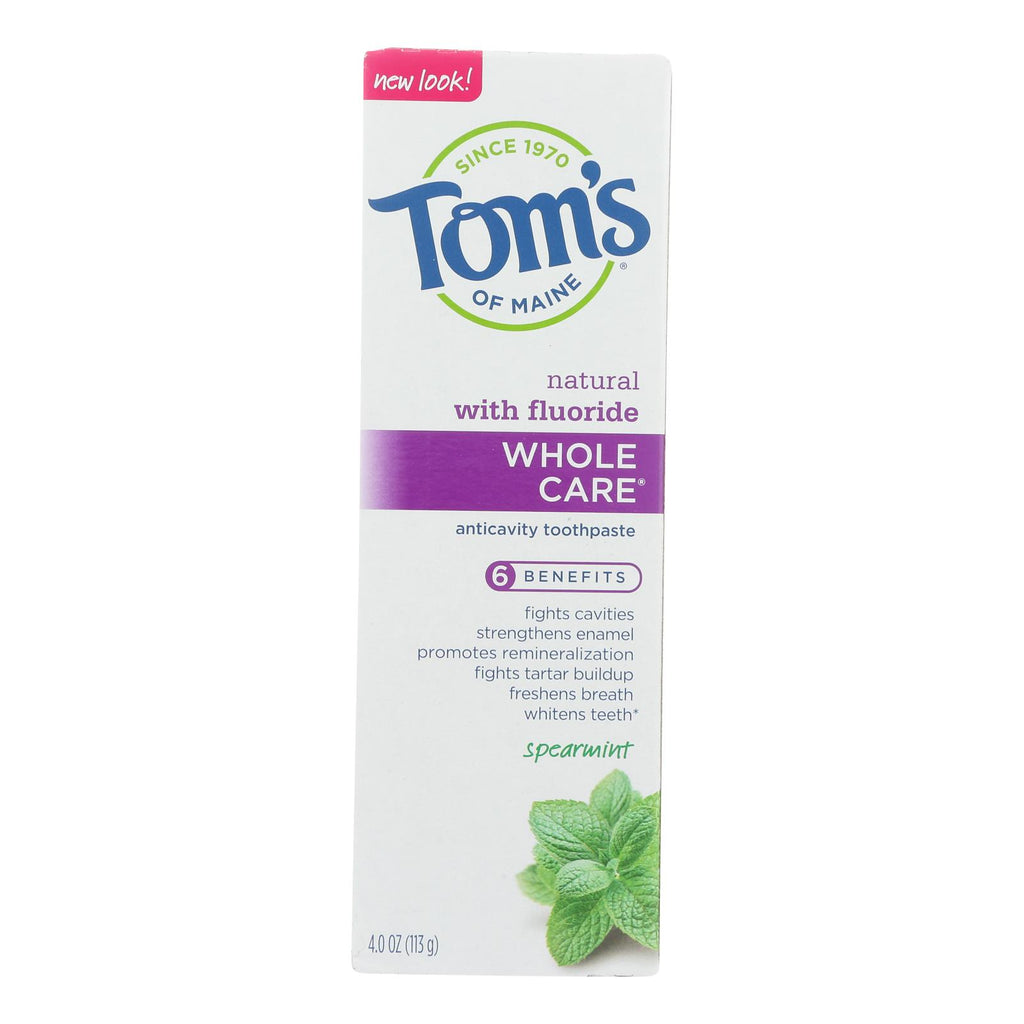 Tom's Of Maine - Tp Whole Care Sprmnt Fluor - Case Of 6 - 4 Oz - Lakehouse Foods