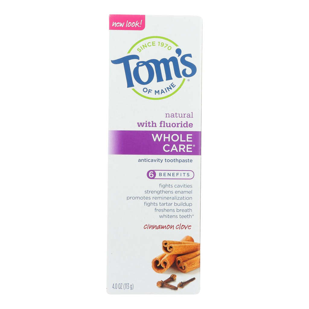 Tom's Of Maine - Tp Whole Care Cinnamn Clove - Case Of 6 - 4 Oz - Lakehouse Foods
