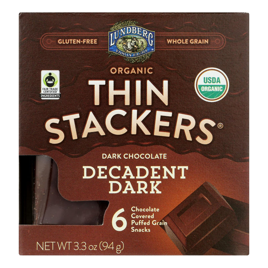 Lundberg Family Farms - Stackers Dark Chocolate - Case Of 6 - 3.3 Oz - Lakehouse Foods