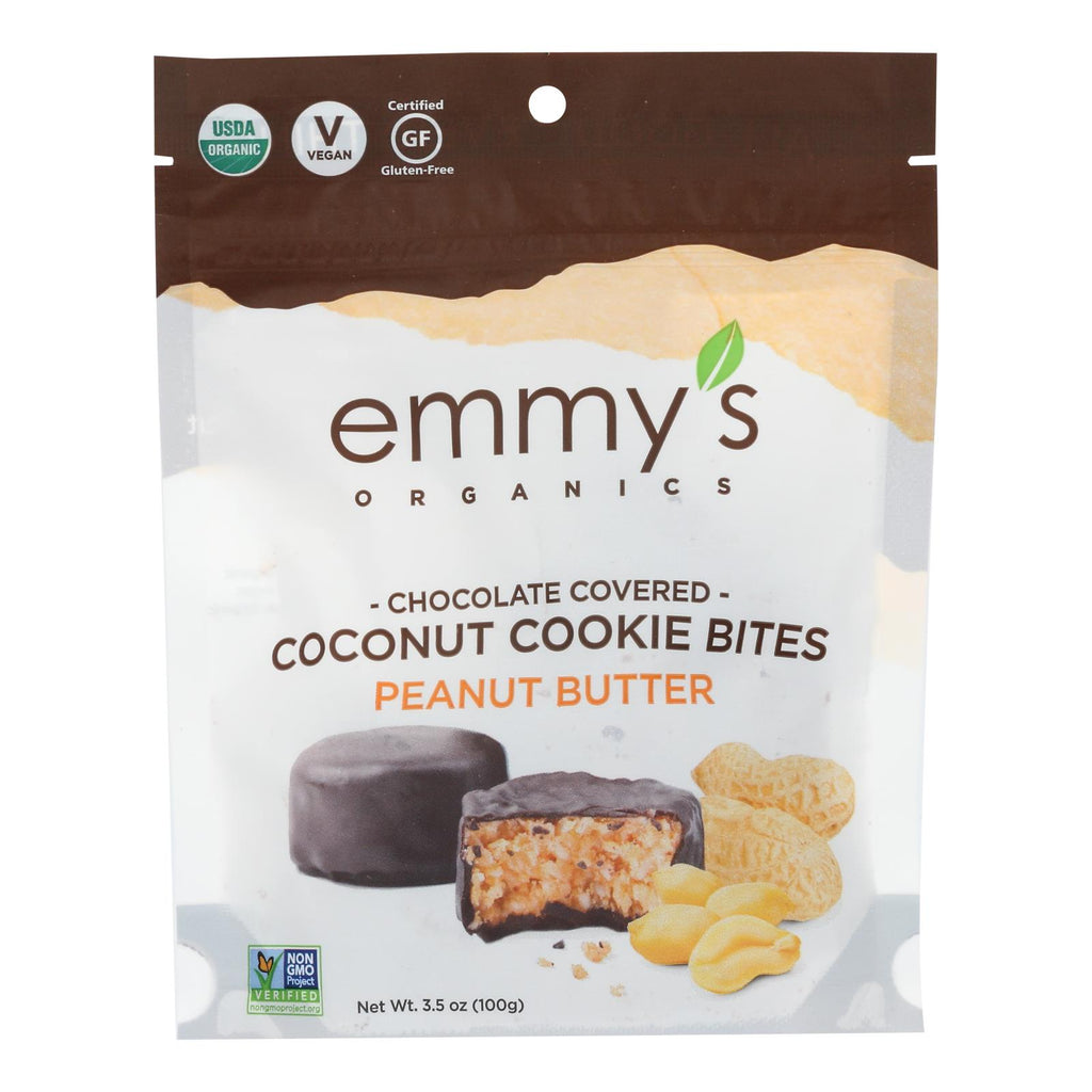 Emmy's Organics - Bites Chocolate Cvrd Peanut Butter - Case Of 6 - 3.5 Oz - Lakehouse Foods