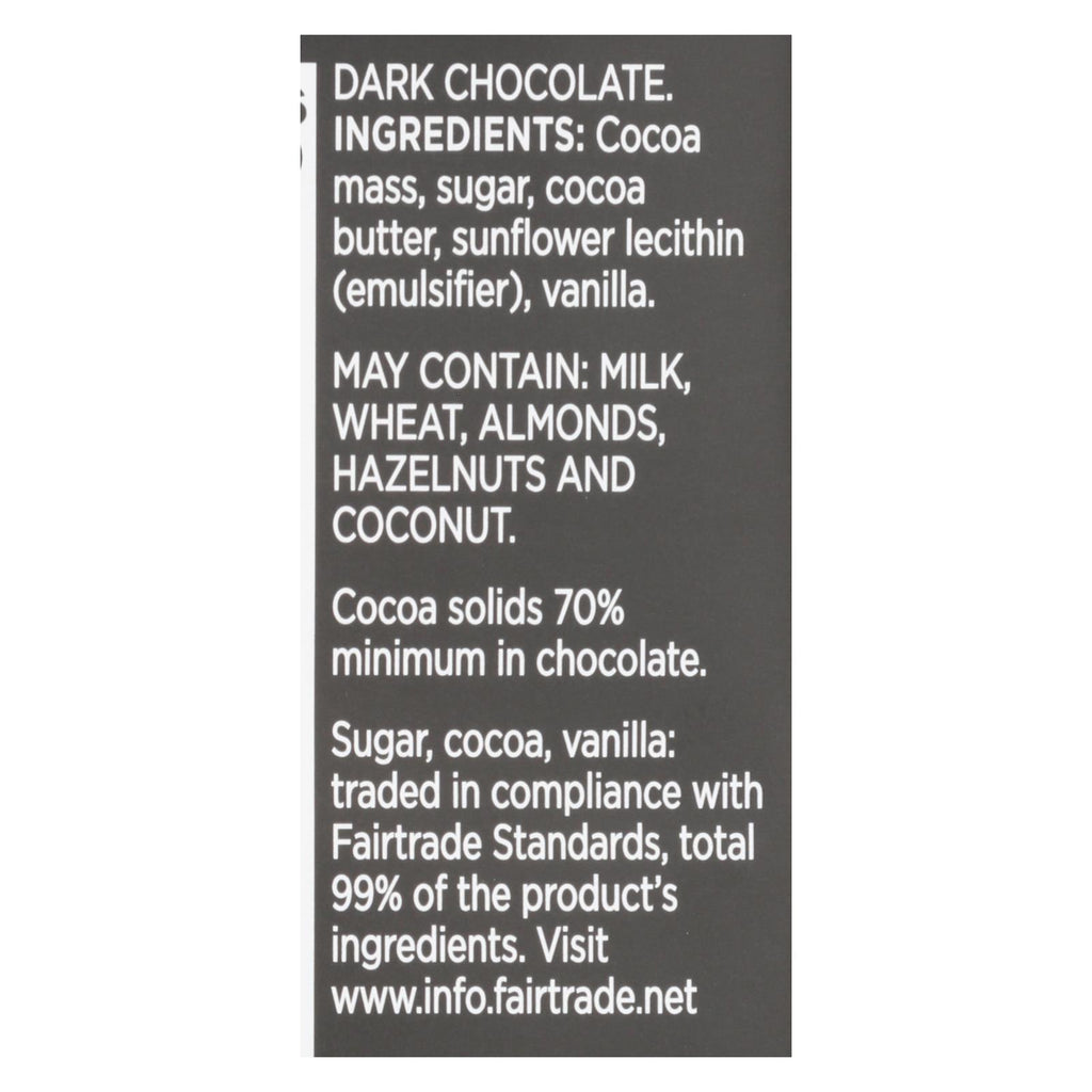 Divine - Bar Chocolate Dark 70% Cocoa - Case Of 12 - 3 Oz - Lakehouse Foods