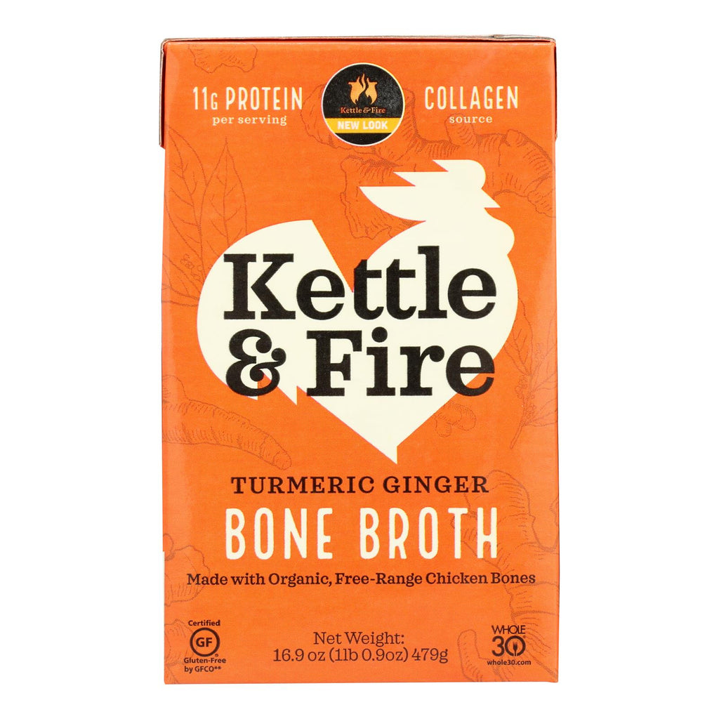 Kettle And Fire - Bone Broth Trmc Ginger Chicken - Case Of 6 - 16.9 Oz - Lakehouse Foods
