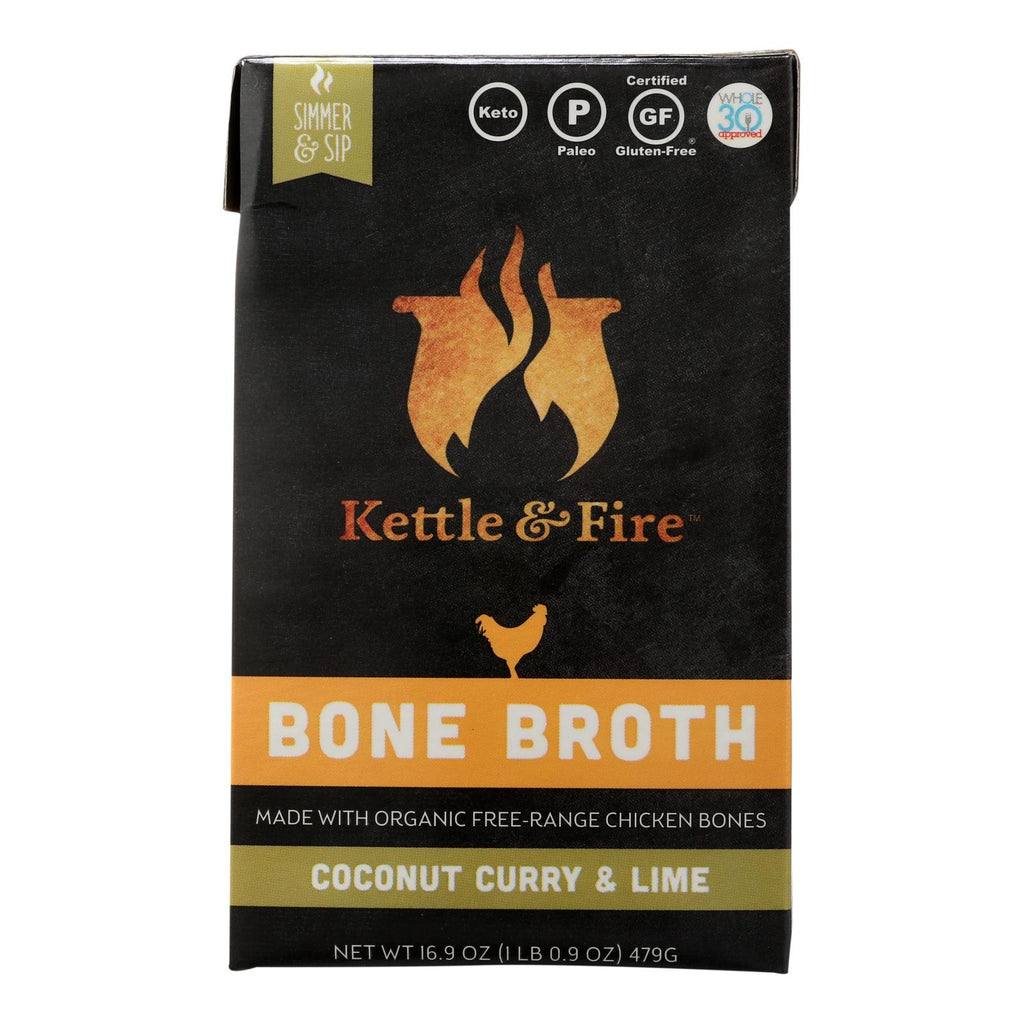 Kettle And Fire - Bone Broth Cnutcury-lime - Case Of 6 - 16.9 Oz - Lakehouse Foods