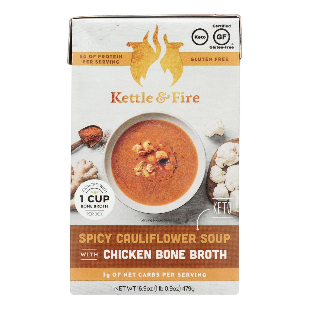 Kettle And Fire - Keto Soup Spicy Cauli-chkb - Case Of 6 - 16.9 Oz - Lakehouse Foods