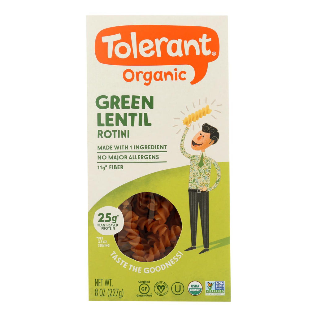 Tolerant - Pasta Green Lntl Rotini - Case Of 6 - 8 Oz - Lakehouse Foods