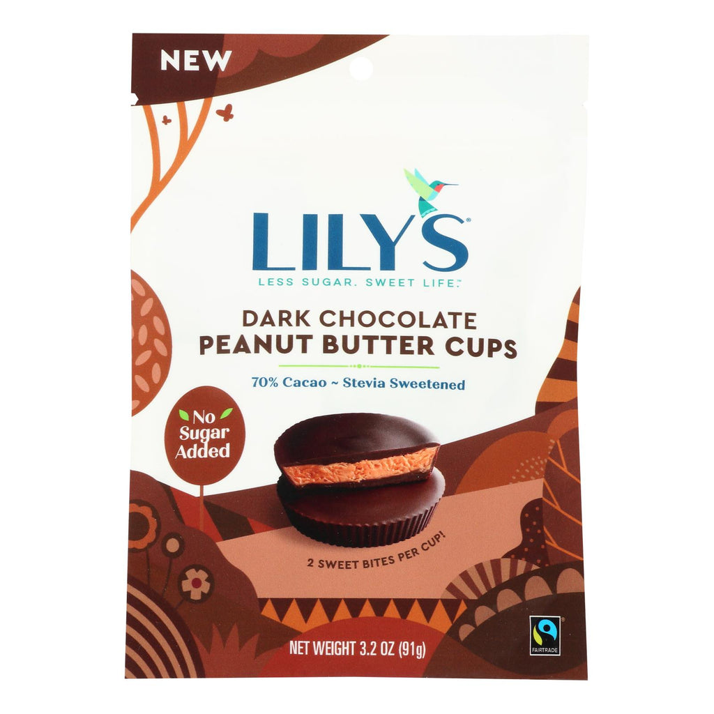 Lily's Sweets - Peanut Butter Cup Dark Chocolate - Case Of 12 - 3.2 Oz - Lakehouse Foods