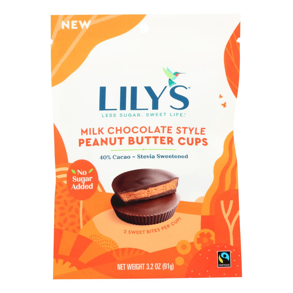 Lily's Sweets - Peanut Butter Cup Milk Chocolate - Case Of 12 - 3.2 Oz - Lakehouse Foods