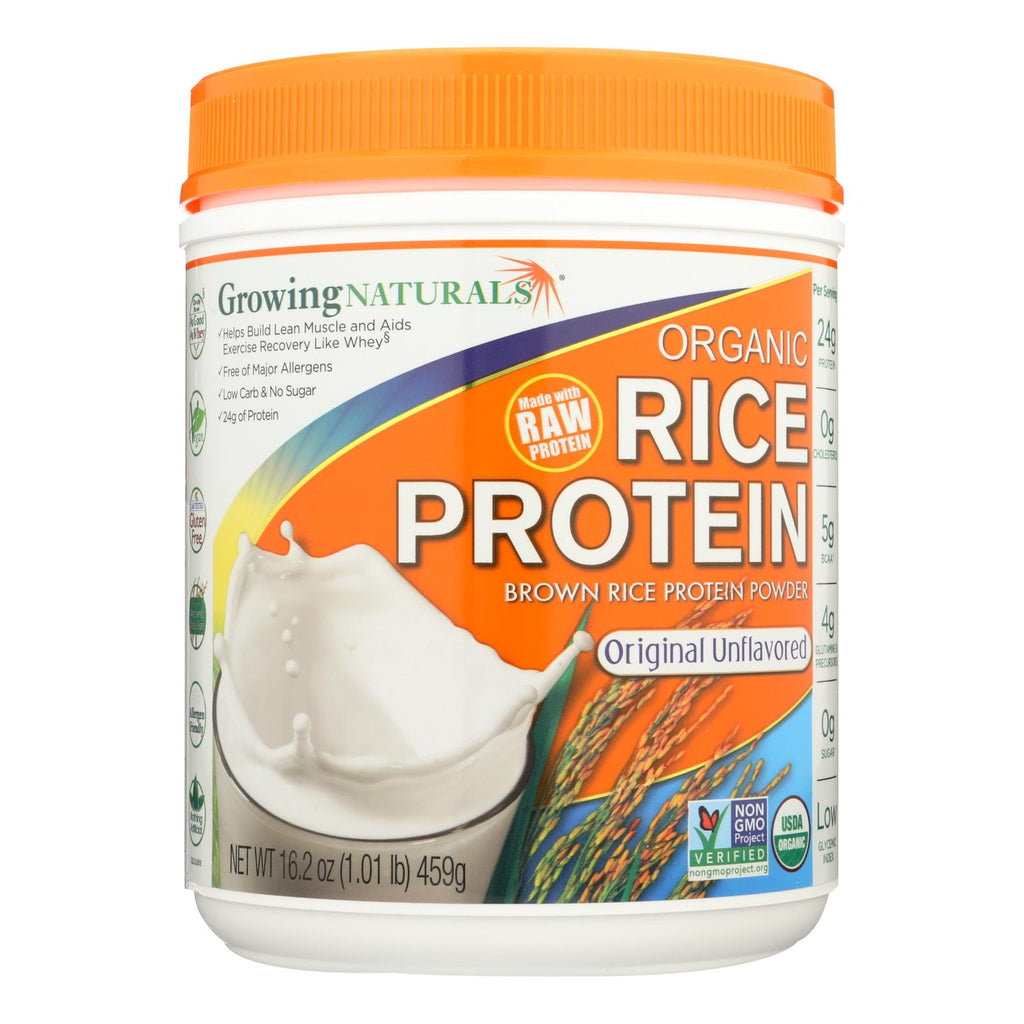 Growing Naturals - Rice Protein Powder Orignal - 1 Each - 16.19 Oz - Lakehouse Foods