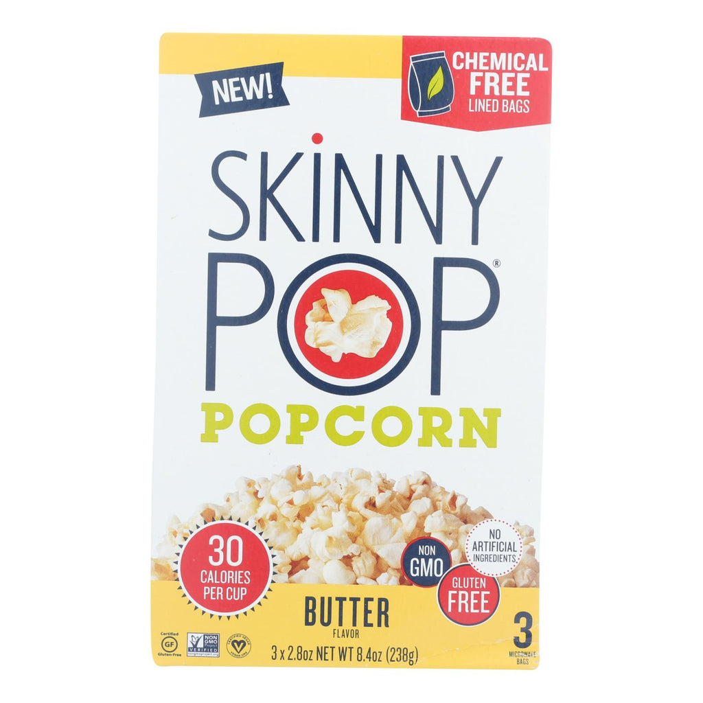 Skinnypop Popcorn - Popcorn Micro Butter 3pk - Case Of 12 - 3-2.8 Oz - Lakehouse Foods