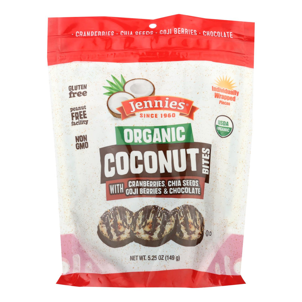 Jennies Coconut Bites - Organic - Cranberry Goji - Case Of 6 - 5.25 Oz - Lakehouse Foods