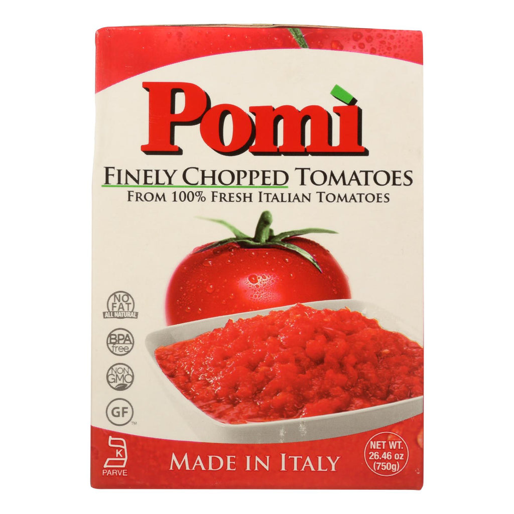 Pomi Tomatoes Chopped Tomatoes - Finely - Case Of 12 - 26.46 Oz. - Lakehouse Foods