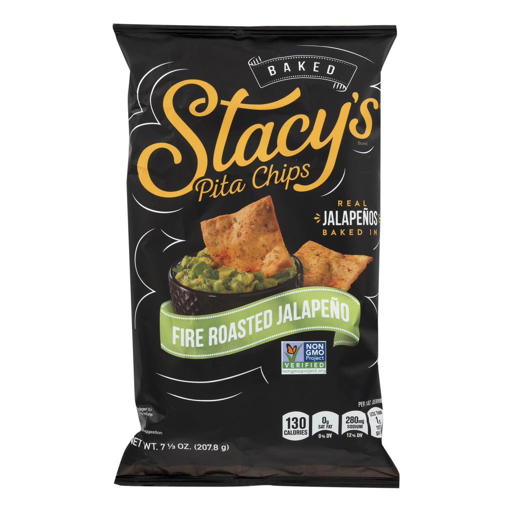 Stacy's Pita Chips Fire Roasted Jalapeno Pita Chips - Roasted Jalapeno - Case Of 12 - 7.33 Oz. - Lakehouse Foods