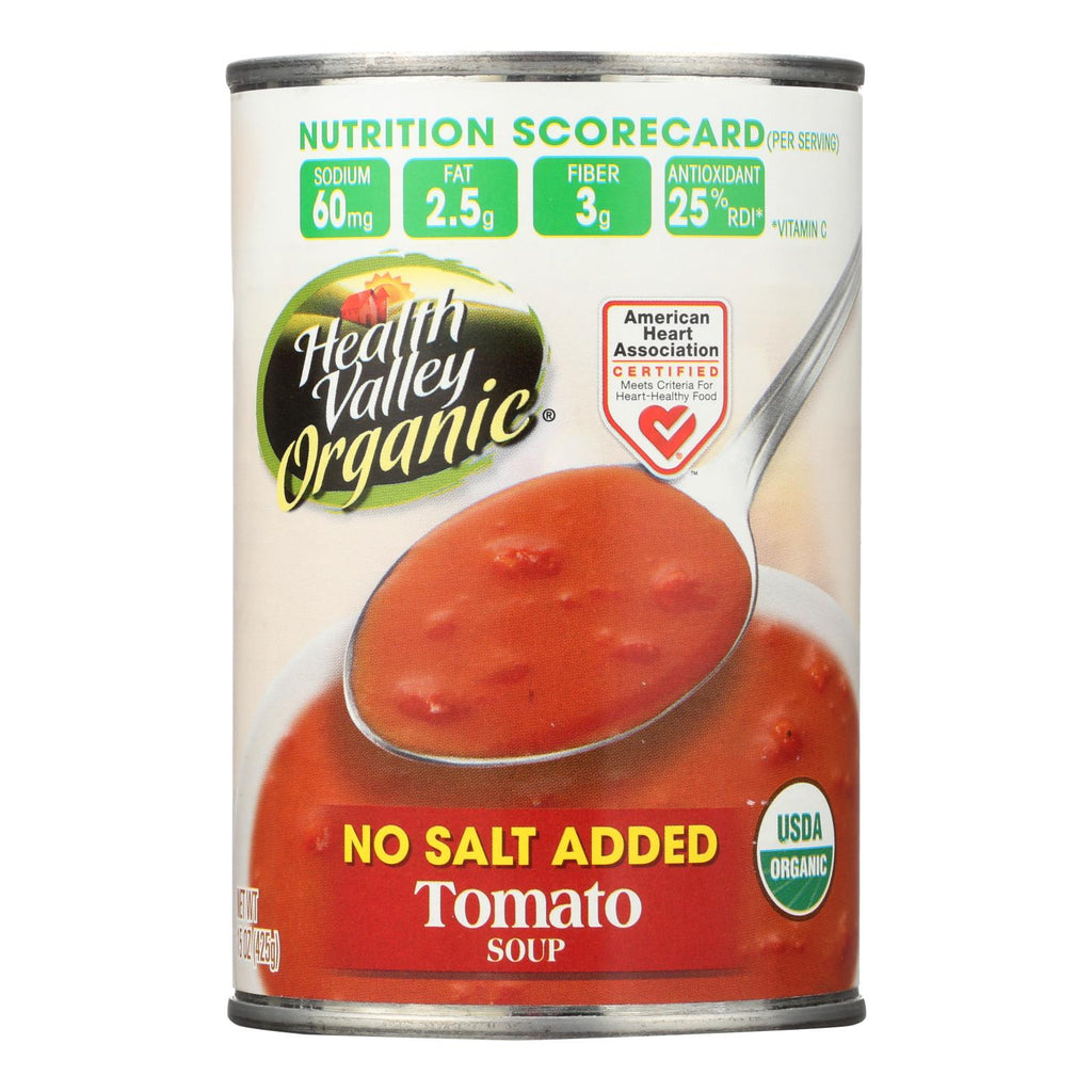 Health Valley Organic Soup - Tomato No Salt Added - Case Of 12 - 15 Oz. - Lakehouse Foods