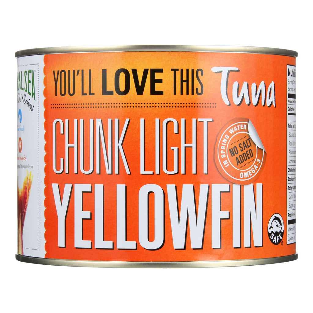 Natural Sea Wild Yellowfin Tuna, Unsalted, Chunk Light - Case Of 6 - 66.5 Oz - Lakehouse Foods