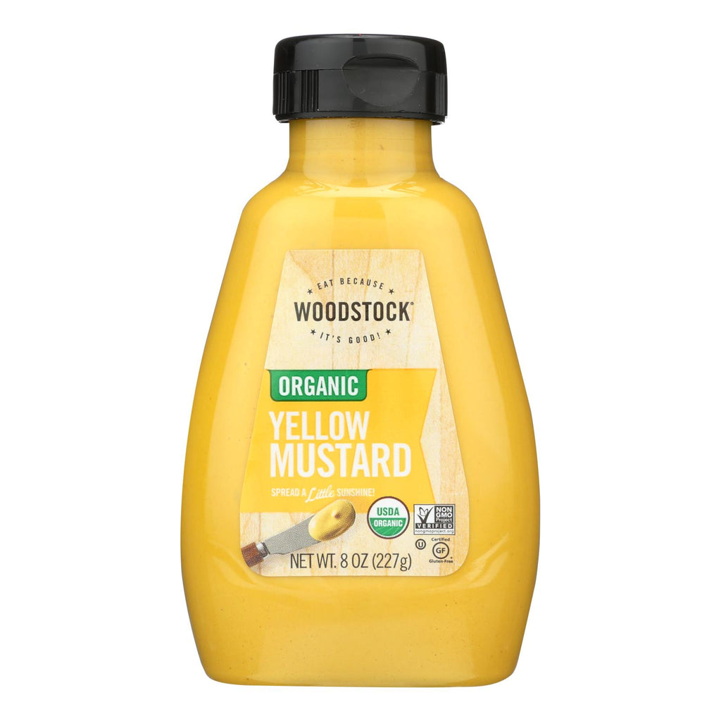 Woodstock Organic Yellow Mustard - Case Of 12 - 8 Oz - Lakehouse Foods