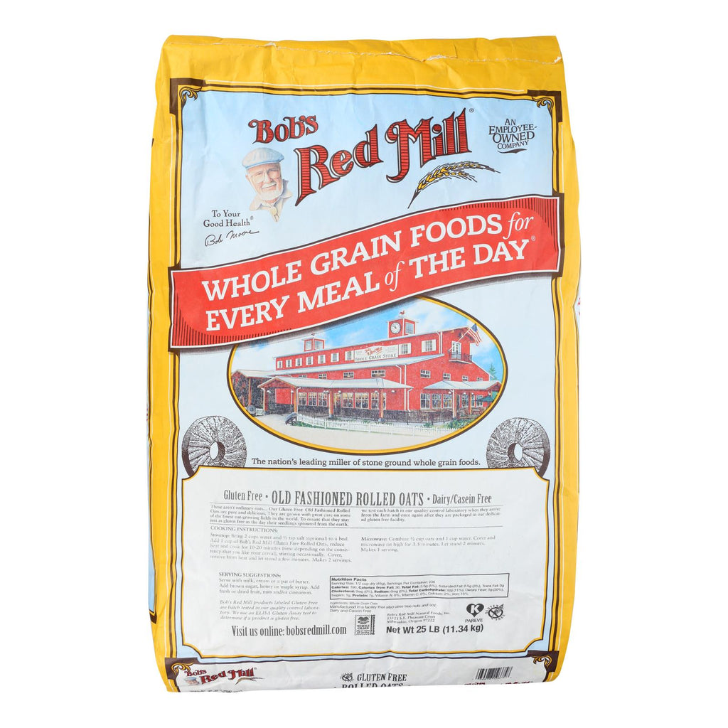 Bob's Red Mill Gluten Free Old Fashion Rolled Oats - Single Bulk Item - 25lb - Lakehouse Foods