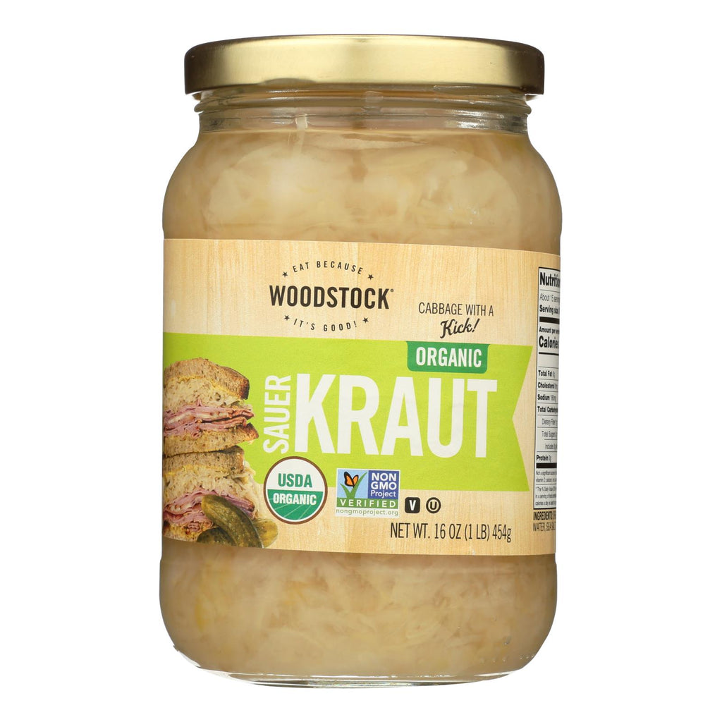 Woodstock Organic Sauerkraut - Case Of 12 - 16 Oz - Lakehouse Foods