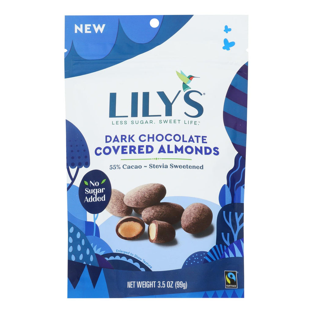 Lily's Sweets - Cvrd Almond Dark Chocolate Stevia - Case Of 12 - 3.5 Oz - Lakehouse Foods