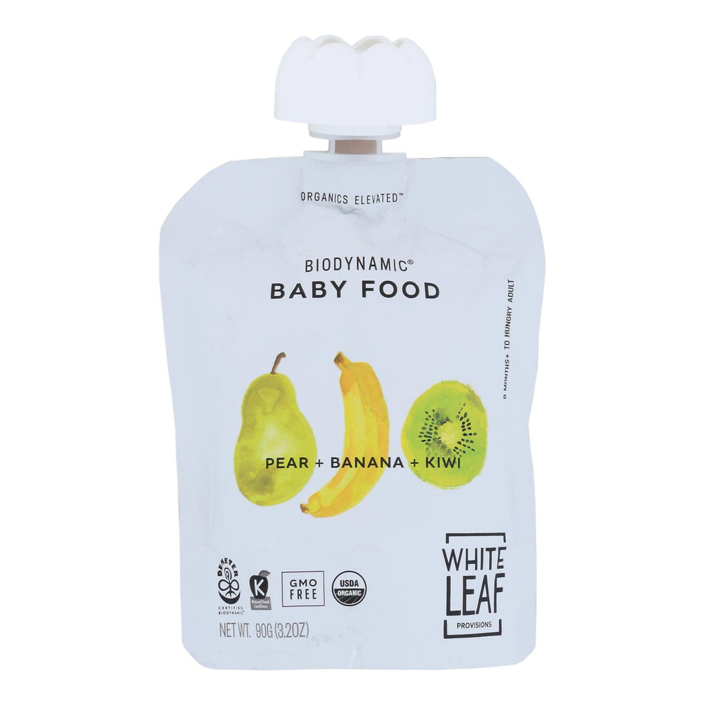White Leaf Provisions - Baby Food Pear Ban Kiwi - Case Of 6 - 3.2 Oz - Lakehouse Foods