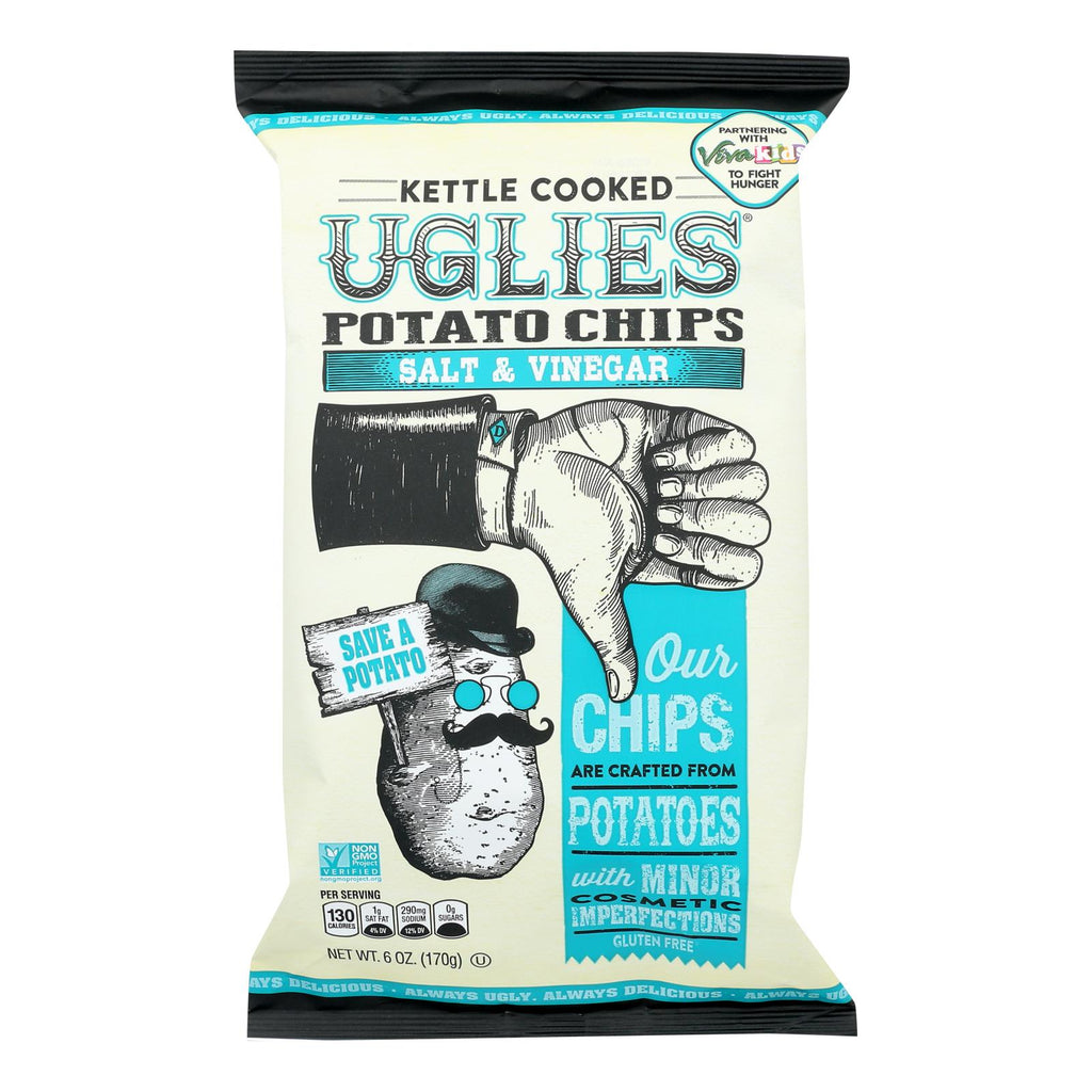 Diffenbach's Ugly Snacks Salt And Vinegar Kettle Cooked Chips  - Case Of 12 - 6 Oz - Lakehouse Foods