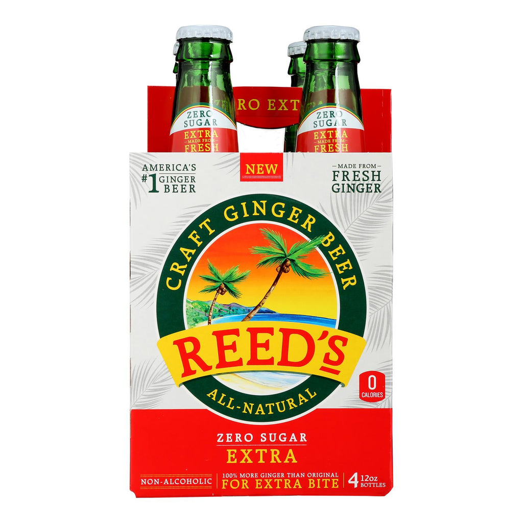 Reed's - Ginger Beer Extra 0 Sugar - Case Of 6 - 4-12 Fz - Lakehouse Foods
