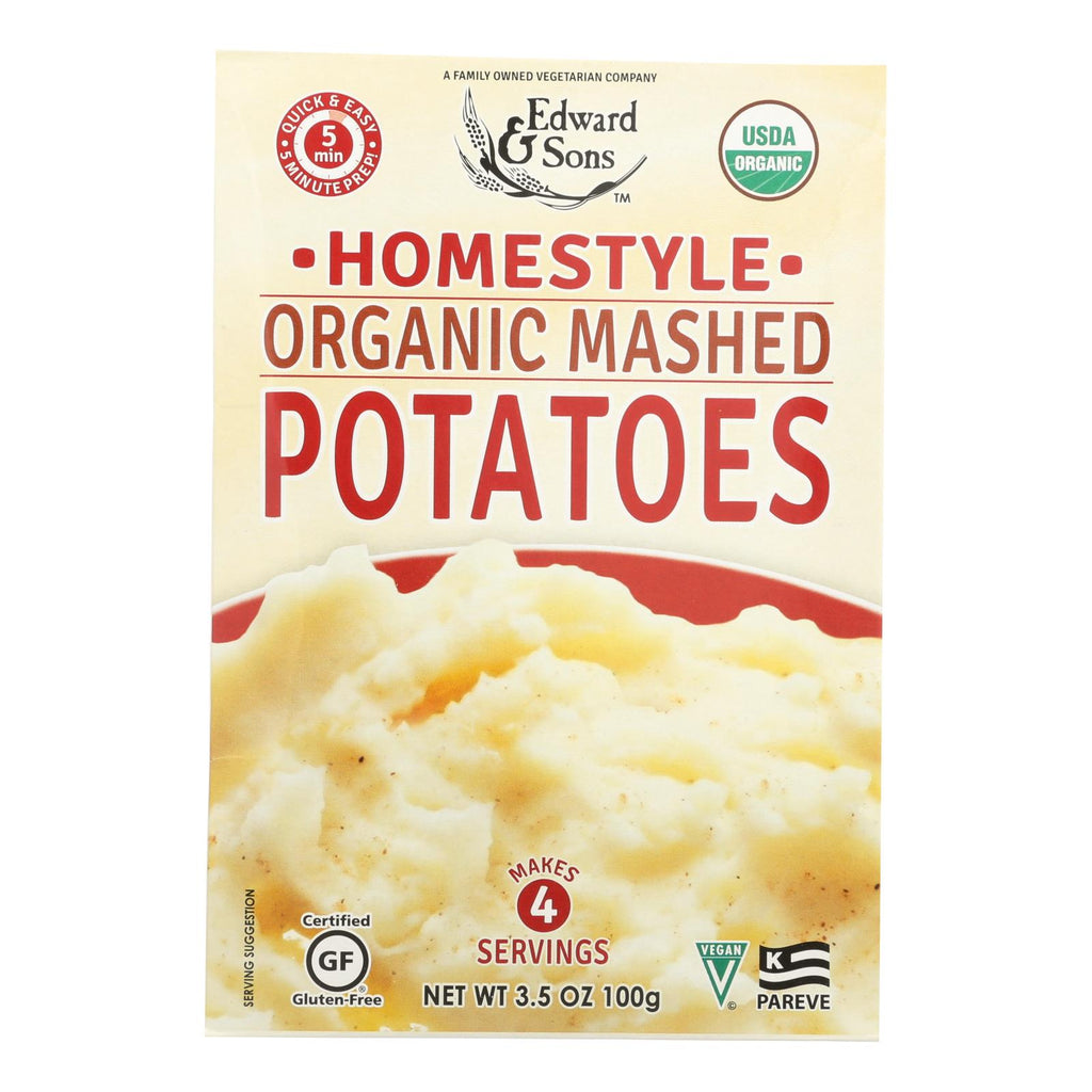 Edward And Sons Organic Mashed Potatoes - Home Style - Case Of 6 - 3.5 Oz. - Lakehouse Foods