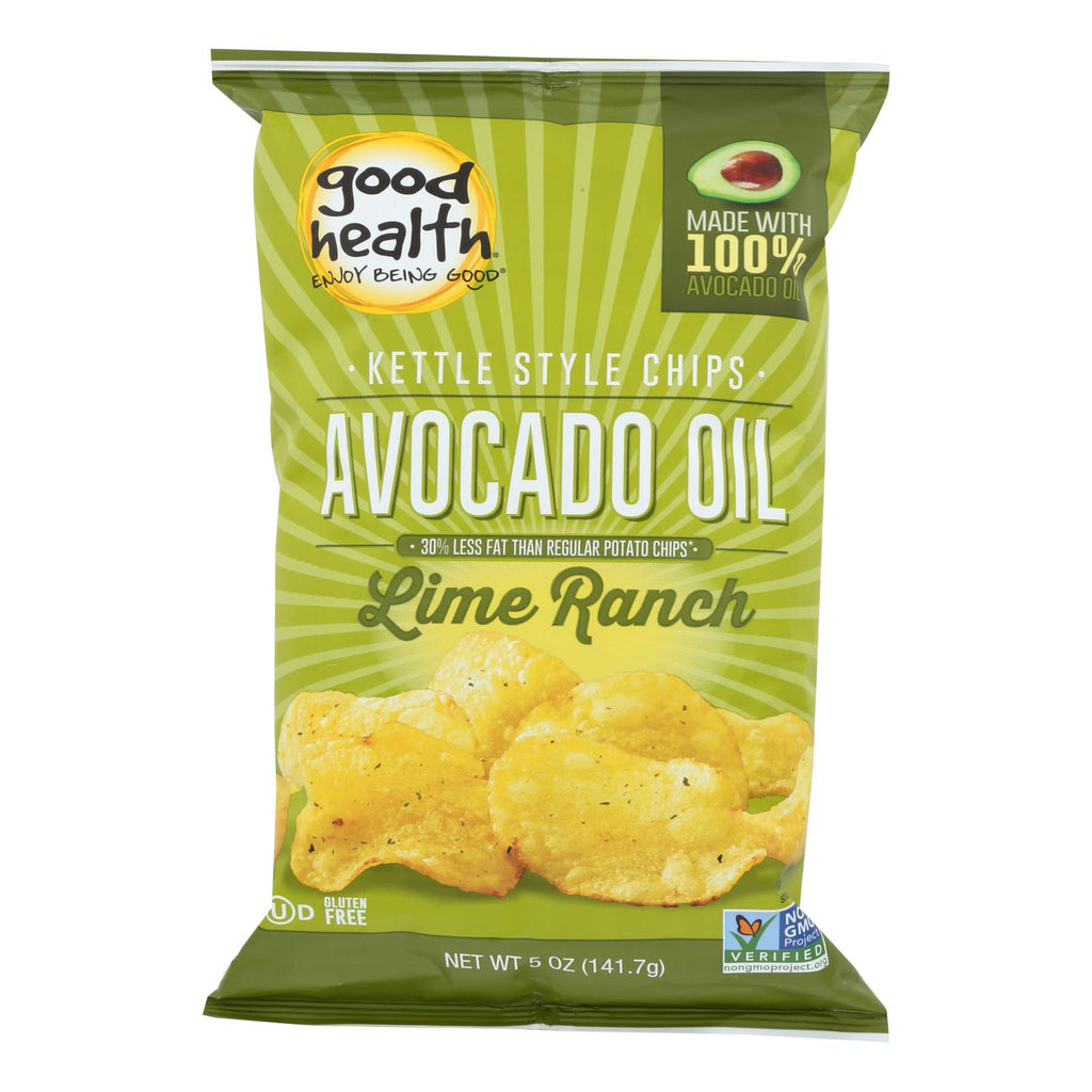 Good Health Kettle Chips - Avocado Oil Lime Ranch - Case Of 12 - 5 Oz. - Lakehouse Foods