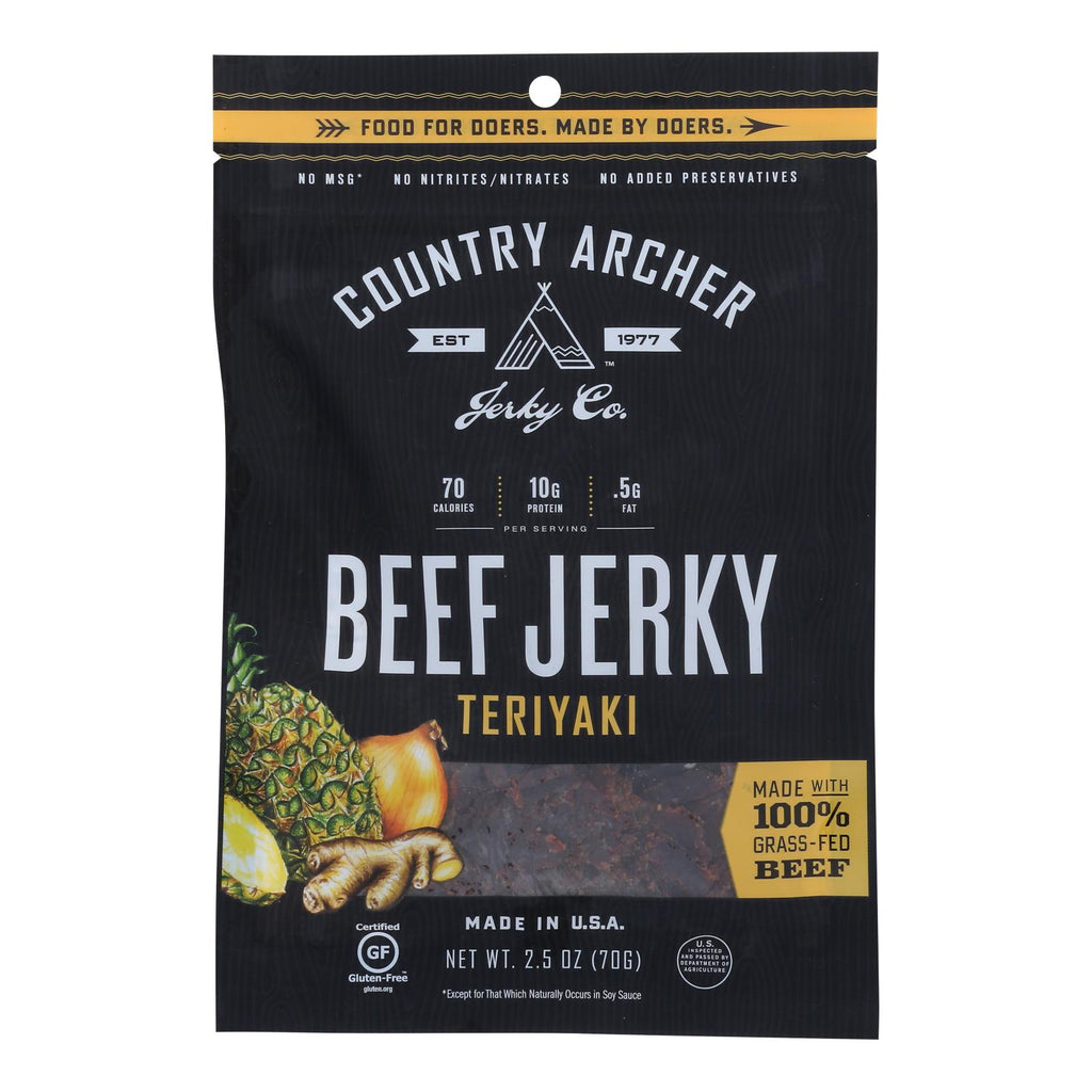 Country Archer - Jerky Beef Teriyaki - Case Of 12-2.5 Oz - Lakehouse Foods