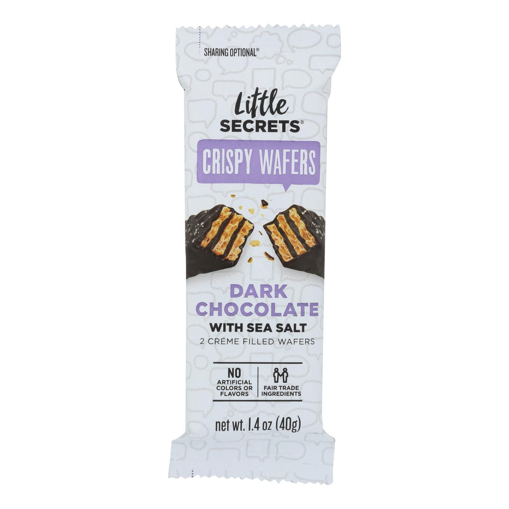 Little Secrets Crispy Wafer - Dark Chocolate With Sea Salt - Case Of 12 - 1.4 Oz. - Lakehouse Foods