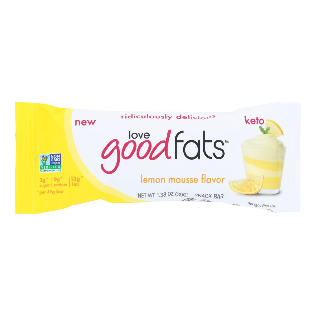 Love Good Fats - Bar Lemon Mousse - Case Of 12 - 1.38 Oz - Lakehouse Foods