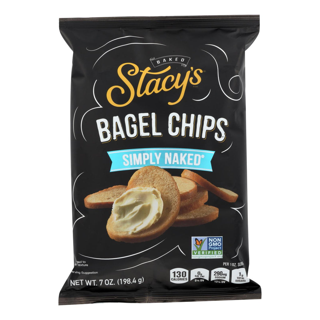 Stacy's Pita Chips Bagel Chips - Simply Naked - Case Of 12 - 7 Oz - Lakehouse Foods