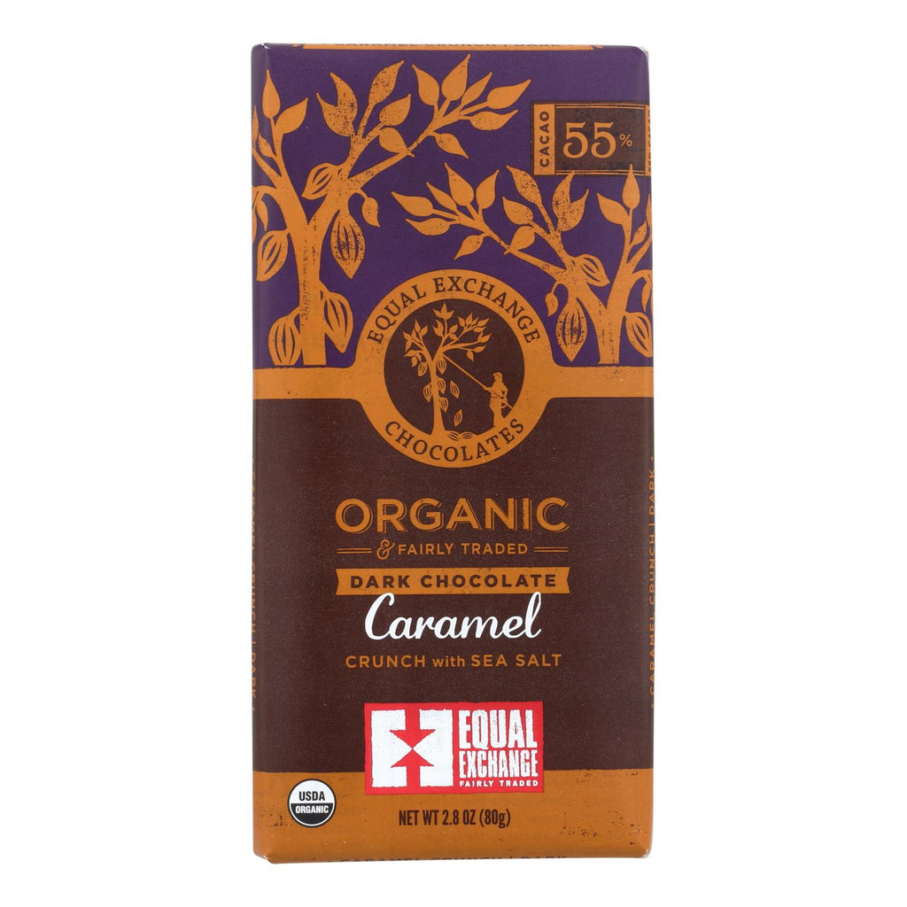Equal Exchange Organic Milk Chocolate Bar - Caramel Crunch With Sea Salt - Case Of 12 - 2.8 Oz. - Lakehouse Foods