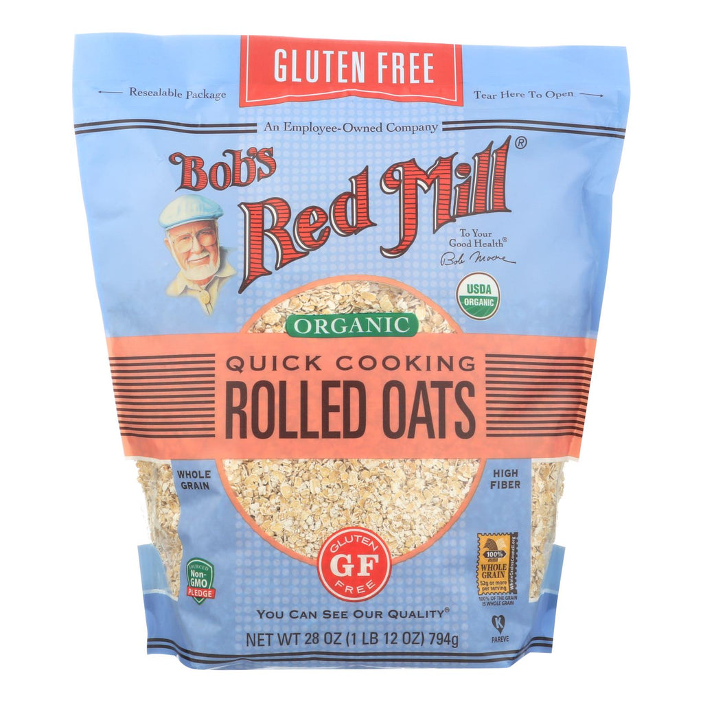 Bob's Red Mill - Organic Quick Cooking Rolled Oats - Gluten Free - Case Of 4-28 Oz - Lakehouse Foods