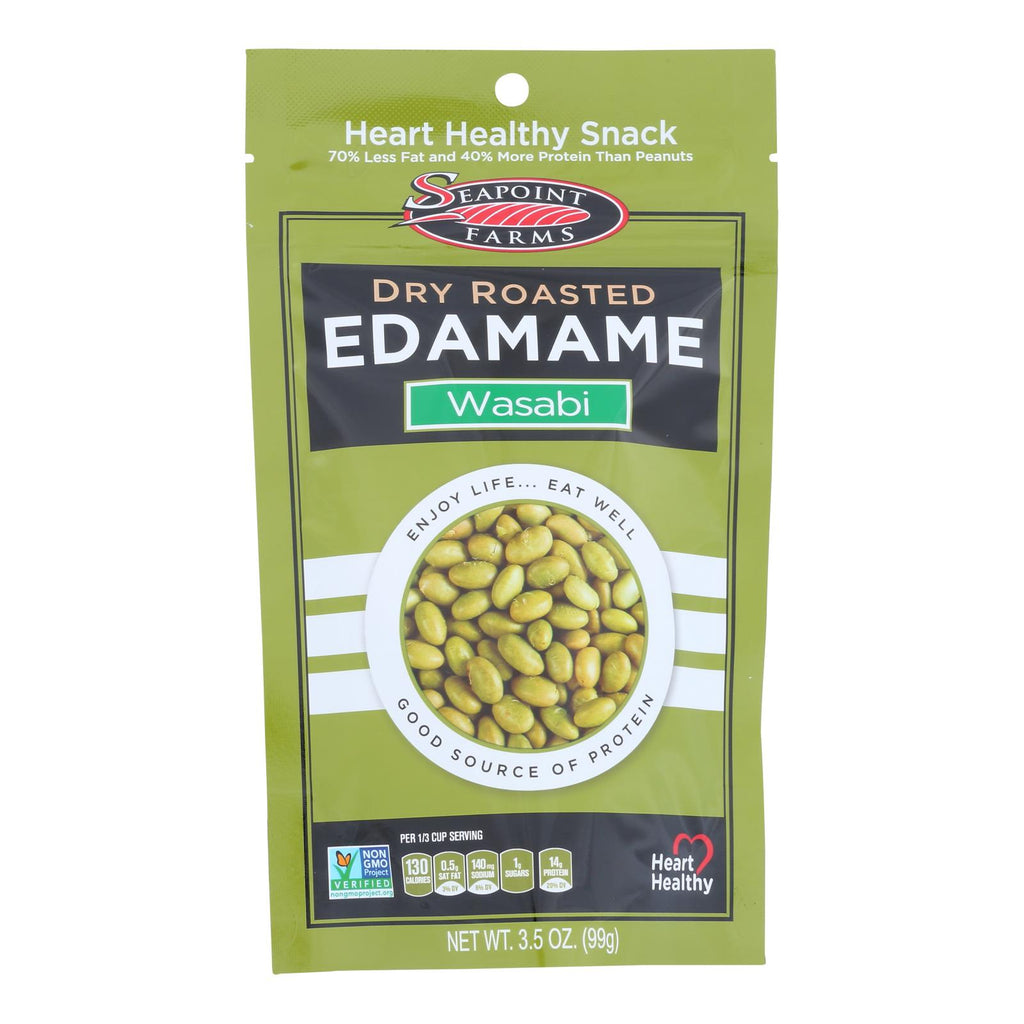 Seapoint Farms Dry Roasted Edamame - Spicy Wasabi - Case Of 12 - 3.5 Oz. - Lakehouse Foods