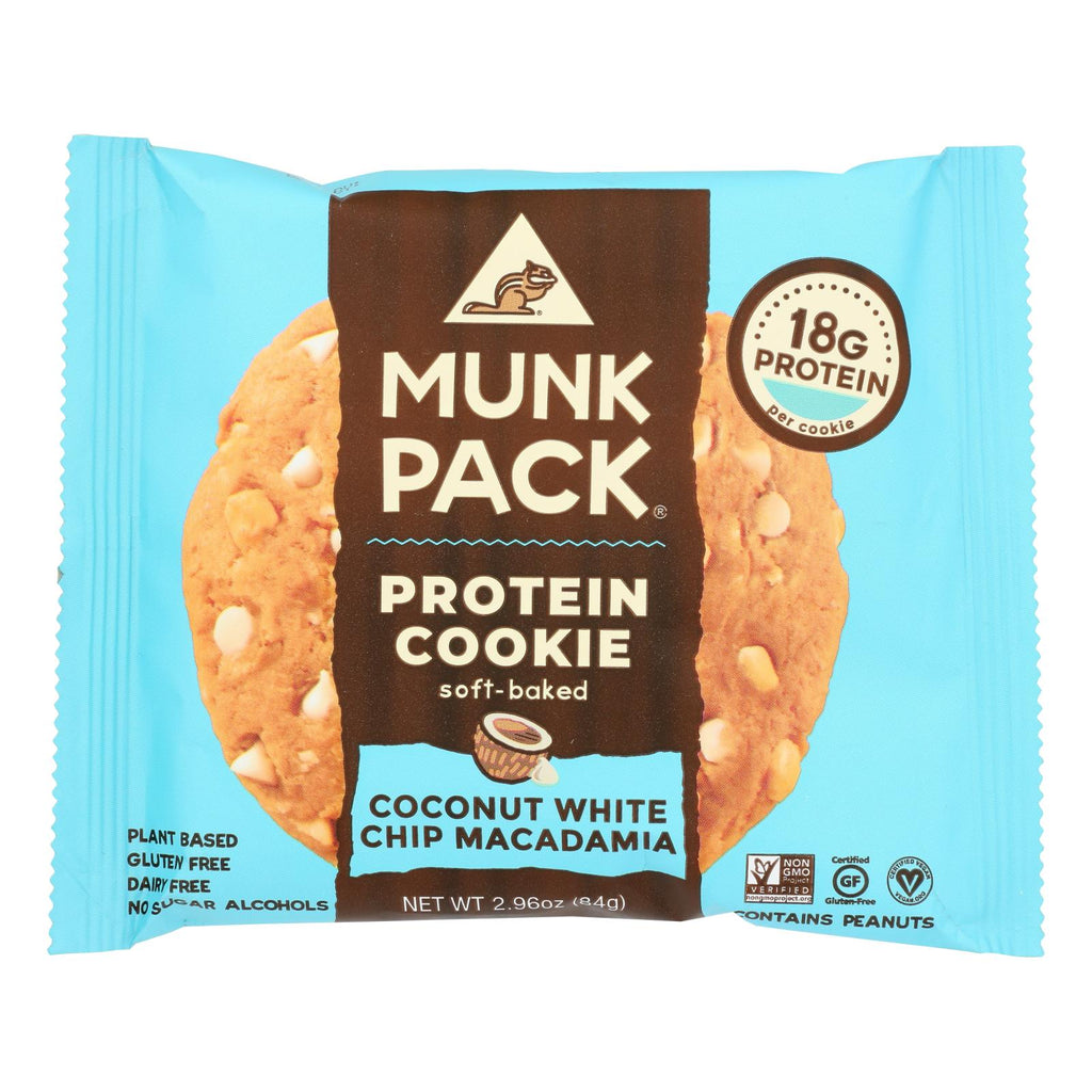 Munk Pack - Protein Cookie - Coconut White Chocolate Chip Macadamia - Case Of 6 - 2.96 Oz. - Lakehouse Foods
