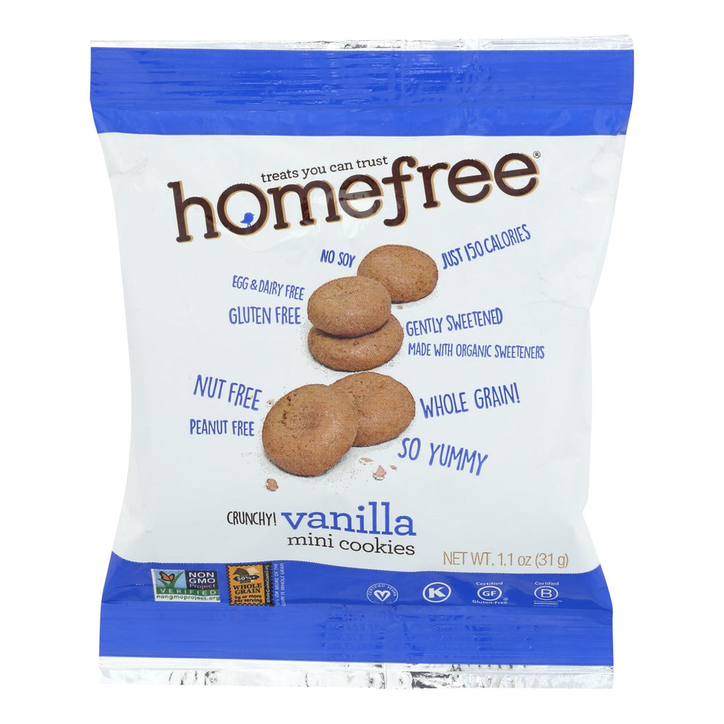 Homefree - Gluten Free Mini Cookies - Vanilla - Case Of 10 - 1.1 Oz. - Lakehouse Foods