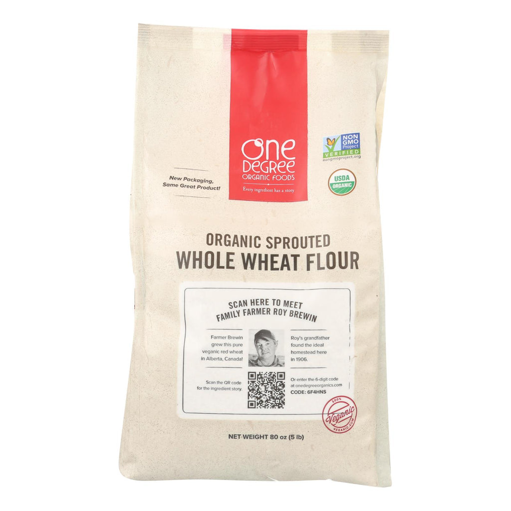 One Degree Organic Foods Whole Wheat Flour - Organic - Case Of 4 - 80 Oz. - Lakehouse Foods