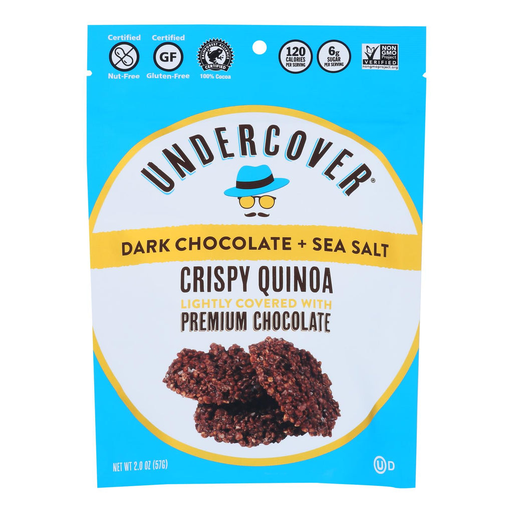 Undercover Quinoa Dark Chocolate + Sea Salt Crispy Quinoa Snack  - Case Of 12 - 2 Oz - Lakehouse Foods