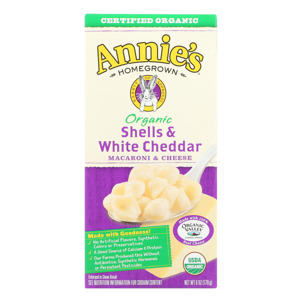 Annie's Homegrown Organic Shells And White Cheddar Macaroni And Cheese - Case Of 12 - 6 Oz. - Lakehouse Foods