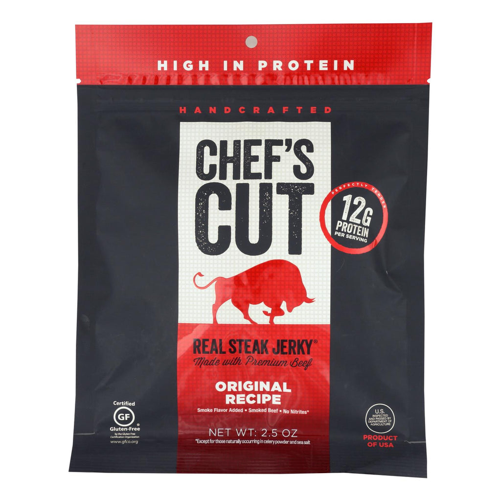 Chef's Cut Real Steak Jerky - Original Recipe - Case Of 8 - 2.5 Oz. - Lakehouse Foods