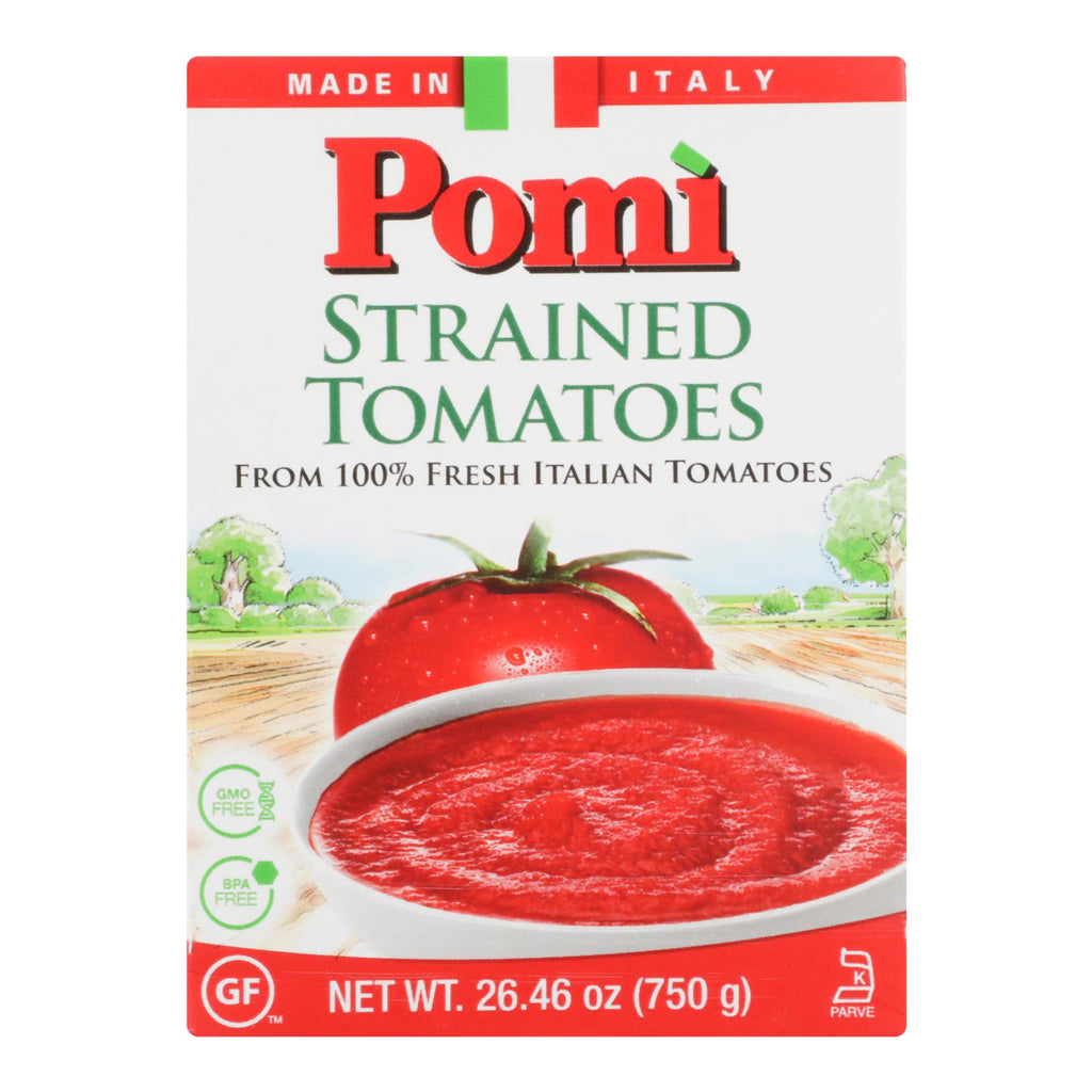 Pomi Tomatoes - Tomatoes Strained - Case Of 12 - 26.46 Oz - Lakehouse Foods